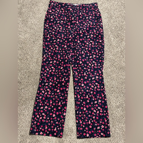 J. Crew Pants - J. Crew Women's Floral Corduroy Bottoms - Pink and Navy Floral